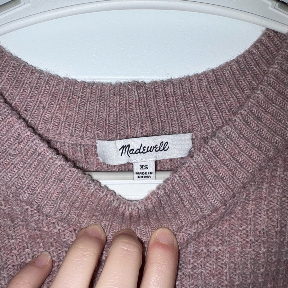 Madewell Striped Roll-Trim Waffle Pullover Sweater in Cotton-Merino Yarn - Picture 5 of 6
